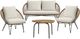 Elements International Grace 4-Piece Black/Natural Fabric/Wooden Outdoor Seating Set-1