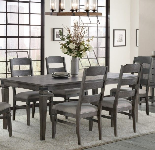 Intercon Foundry Brushed Pewter Dining Table-2