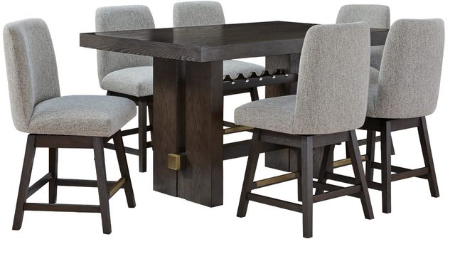 Signature Design by Ashley® Burkhaus 7-Piece Dark Brown Counter Height Dining Table Set