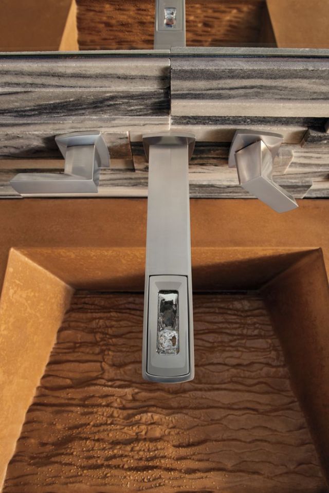 Brizo Vettis® Brilliance® Luxe Nickel® 2-Handle Wall Mount Lavatory Faucet With Open-Flow Spout-3