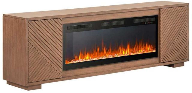 Liberty Furniture Easton Brown 84" Fireplace TV Console with Fireplace-0
