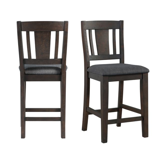 Elements International Cash Dark Gray Counter Side Chairs-3