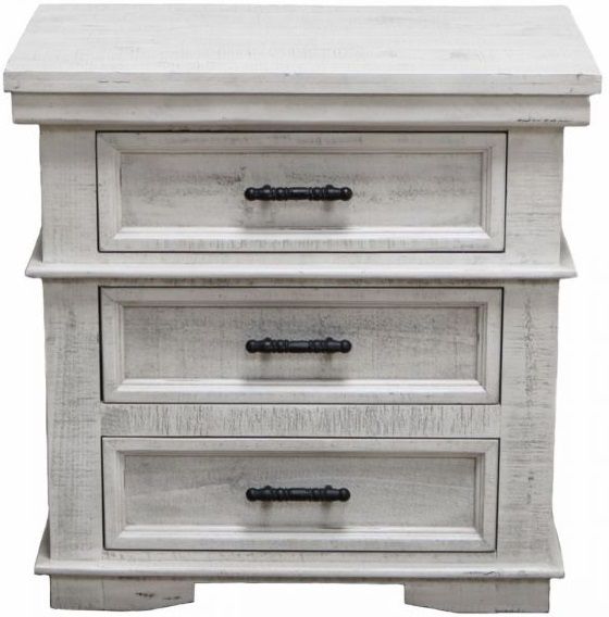 Million Dollar Rustic Sam Nero White Nightstand-0