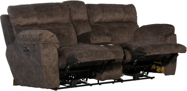 Catnapper® Sedona Mocha Power Reclining Lay Flat Console Loveseat with Storage and Cupholders-1