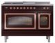Ilve® Nostalgie II Noblesse 48'' Burgundy Pro Style Dual Fuel Range with Copper Trim-1