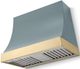 La Cornue CornuFé Marquee 36" Ocean Range Hood with Polished Brass Trim-0