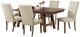 Elements International Jax 7-Piece Cherry/Cream Upholstered Dining Table Set-0