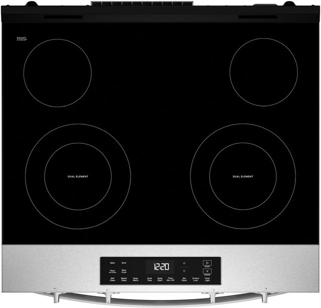 Whirlpool® 30" Stainless Steel Slide-In Electric Range with No Preheat and Slow Cook Modes-2