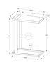 Monarch Specialties Inc. Mango Wood-Look C-Shaped Accent Table with Shelf-2