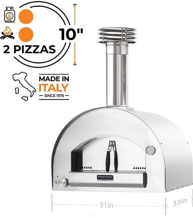 Fontana Forni Napoli 31" Stainless Steel Pizza Oven -3