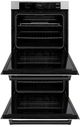 ZLINE Autograph Edition Professional 30" Stainless Steel Double Electric Wall Oven with White Matte Doors and Matte Black Accents-2