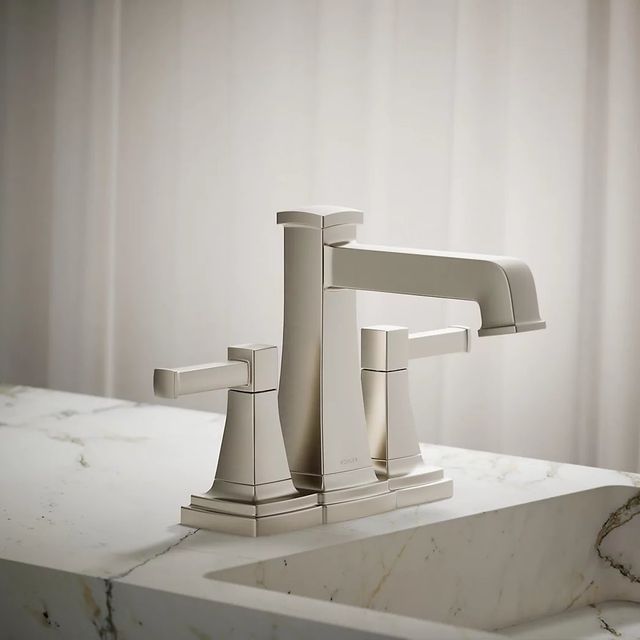 KOHLER® Riff® Vibrant Brushed NIckel Brass Centerset Bathroom Sink Faucet-3