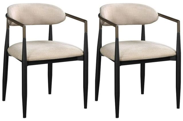 ACME Furniture Jaramillo 2-Piece Beige/Black Arm Chair Set-0