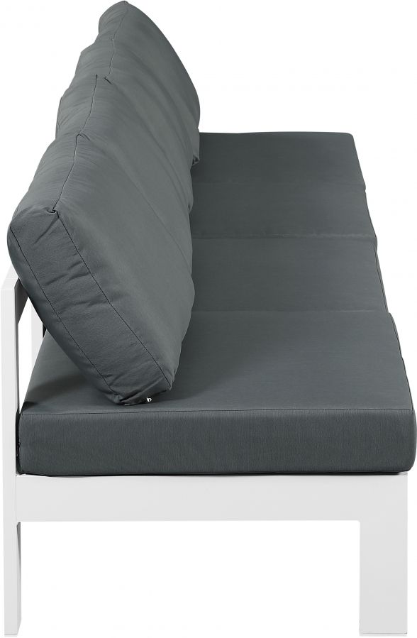 Meridian Furniture Nizuc 4-Piece Gray/White Aluminum/Fabric Outdoor Patio Armless Modular Sectional-1