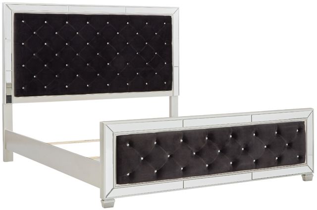 Signature Design by Ashley® Lindenfield 5-Piece Silver Queen Upholstered Panel Bed Set-1
