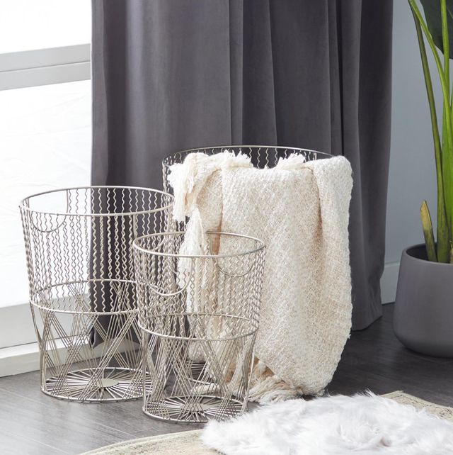 Deco Marche 3-Piece Silver Storage Basket Set-3