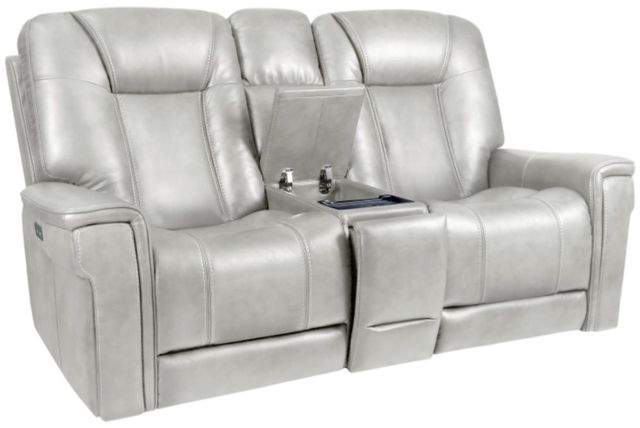 BarcaLounger® Sanibel Rainer Dove Leather Power Reclining Loveseat-1
