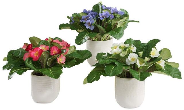 Uttermost® Trilogy Primrose 3-Piece Green/White Accents in Vases Set-0