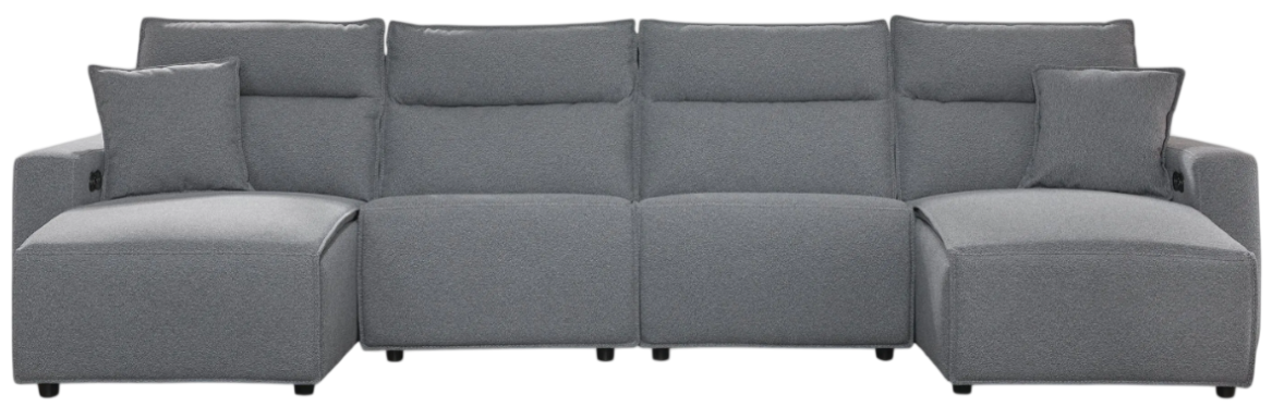 Signature Design by Ashley® Modmax II 4-Piece Pepper/Salt U-Shape Power Reclining Sectional and Double Chaise