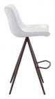 Zuo® Aki White and Walnut Set of 2 Bar Chairs-2