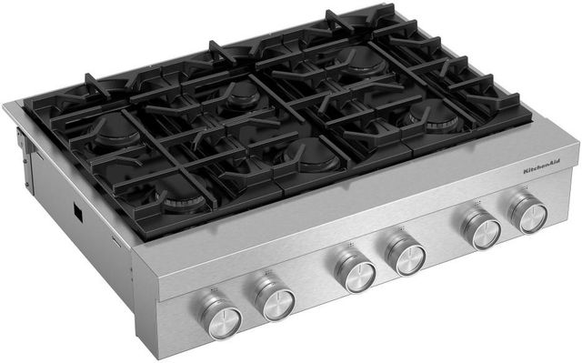 KitchenAid® 36" Stainless Steel Commercial-Style Gas Rangetop-2