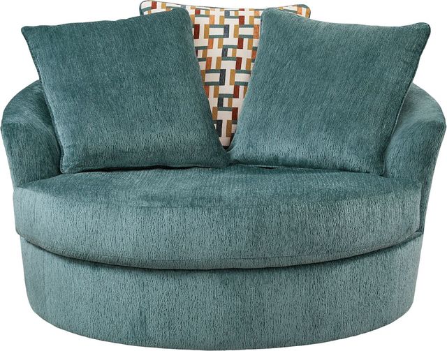 Ashley® Laylabrook Teal Oversized Swivel Accent Chair-1