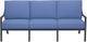 GatherCraft Charlotte 4-Piece Baltic Brown/Splendor Denim Aluminum Outdoor Conversation Set-2