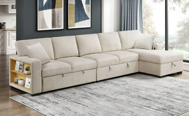 Homelegance® Pompano 3-Piece Beige Right-Arm Facing Sectional with Chaise-1