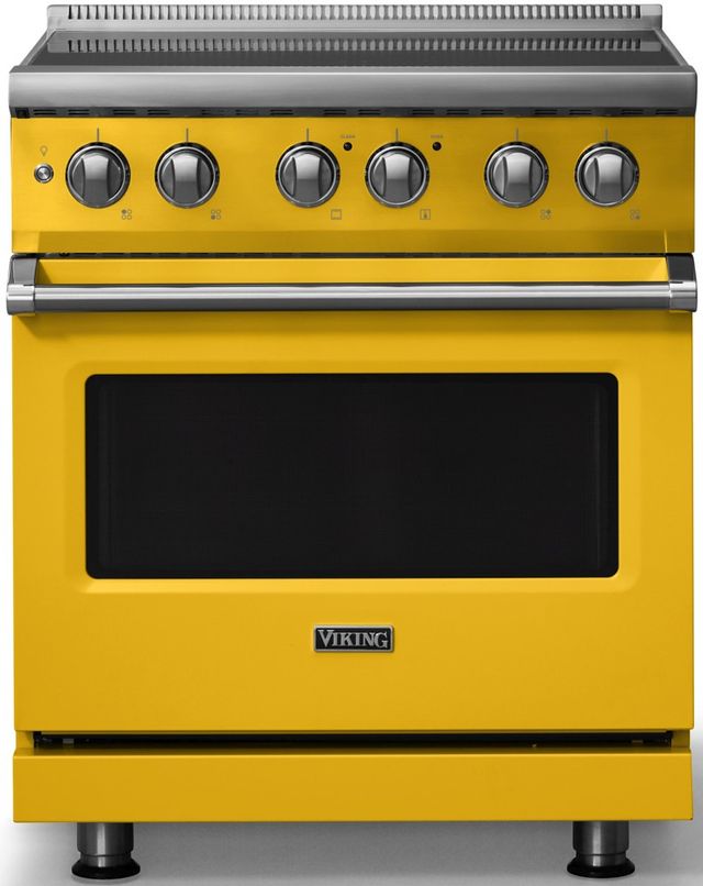 Viking® 5 Series 30" Daffodil Pro Style Induction Range with Polished Chrome Trim-0