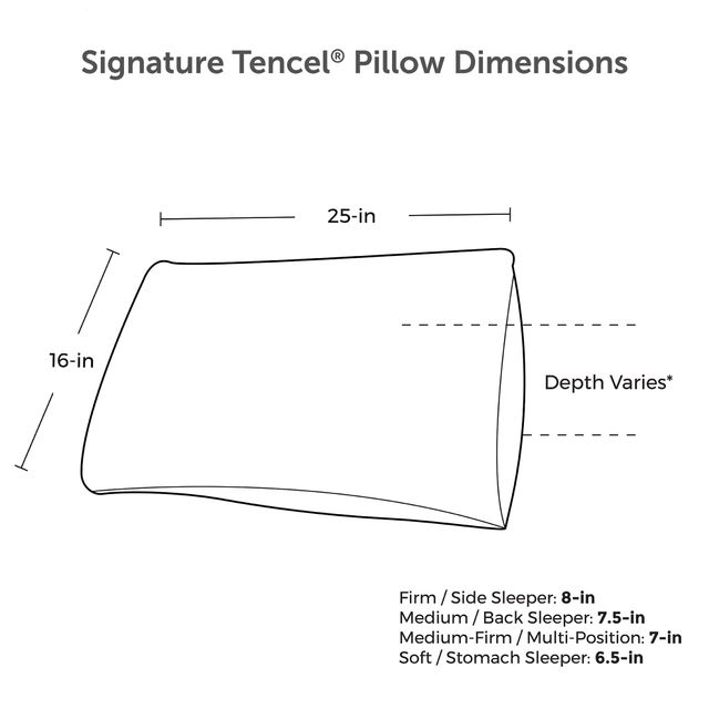 Protect-A-Bed® Naturals White Signature Lavish TENCEL® Standard Pillow-3