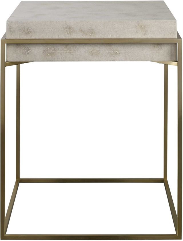 Uttermost® India Ivory Burl Accent Table with Brushed Brass Base-0