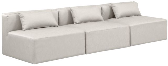Meridian Furniture Cube 3-Piece Cream Modular Sectional Armless Sofa-0