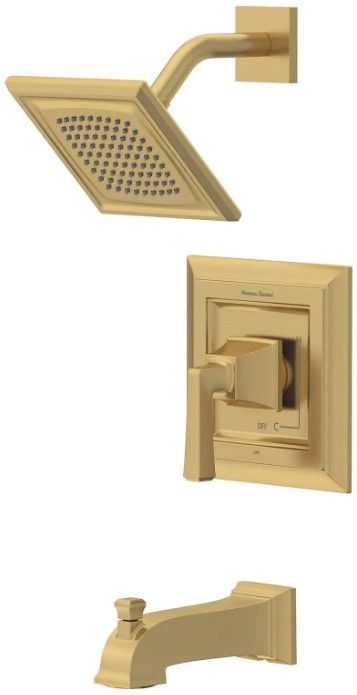 American Standard Town Square S Brushed Cool Sunrise Tub and Shower Trim Kit with Water-Saving Showerhead and Lever Handle-1