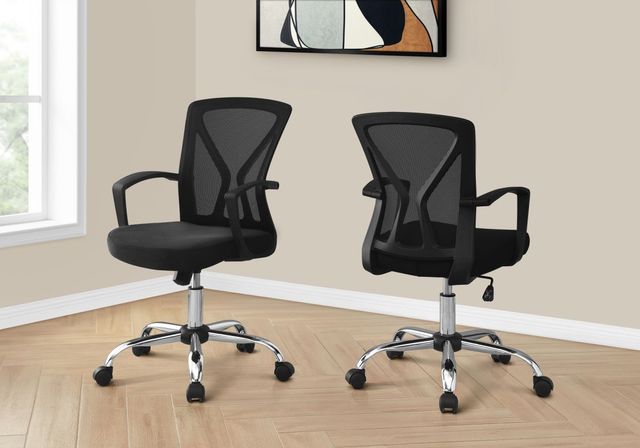 Monarch Specialties Inc. Black/Chrome Office Chair-2