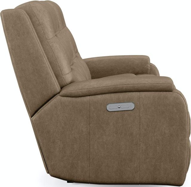 Flexsteel® Arlo Driftwood Power Reclining Loveseat with Console and Power Headrests-2