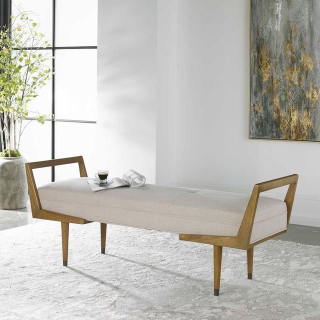 Uttermost® Waylon Ivory Bench-1