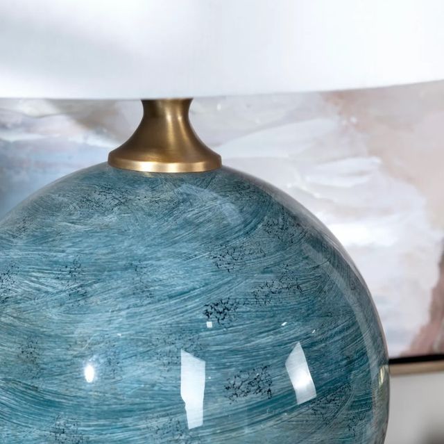 Crestview Collection Downs Teal Table Lamp-4