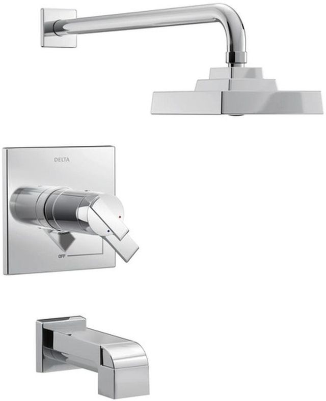 Delta Ara® TempAssure® 17T Series H2Okinetic® Chrome Tub & Shower Trim-0
