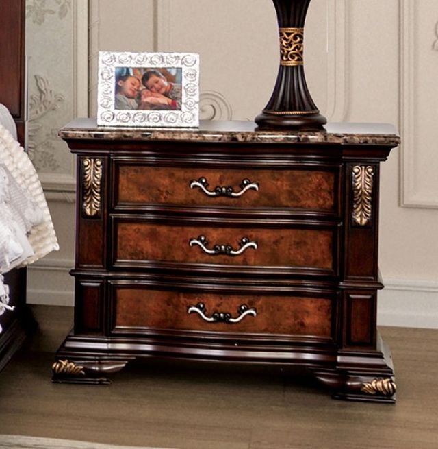 Furniture of America® Aquilina 4-Piece Dark Cherry/Oak Queen Bedroom Set-3