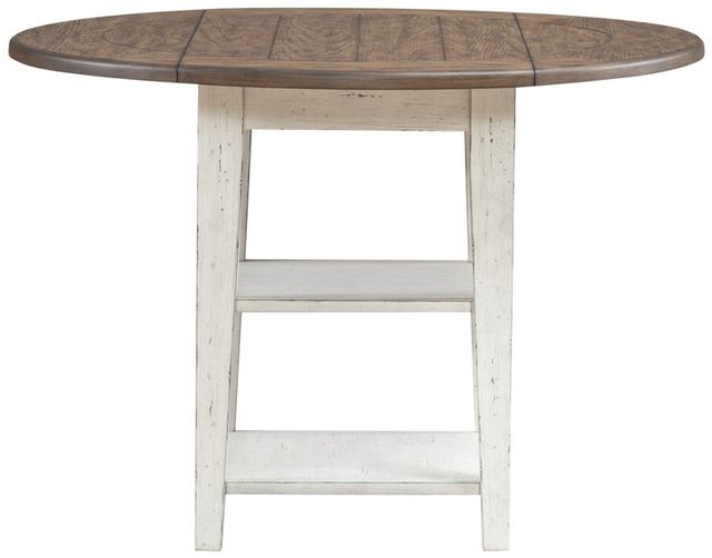 Liberty Furniture Al Fresco Graphite Drop Leaf Table with Whitestone Base-0