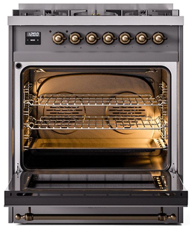 Ilve® Nostalgie II Series 30" Graphite Matte Pro Style Dual Fuel Range-2