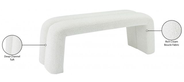 Meridian Furniture Arc Cream Bench-3