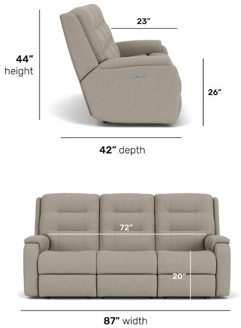 Flexsteel® Customizable Arlo Power Reclining Sofa with Power Headrests-2