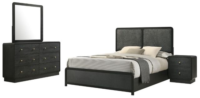 Coaster® Cavelle 4-Piece Black Queen Bedroom Set-0