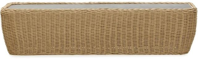 LH Home Siesta Natural Wicker Outdoor Coffee Table with Faux Cement Top-3