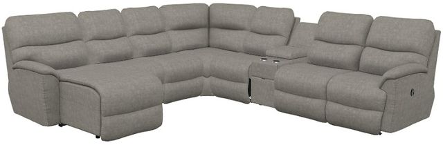 La-Z-Boy® Trouper Charcoal Reclining Sectional with Custom Layout Options-0