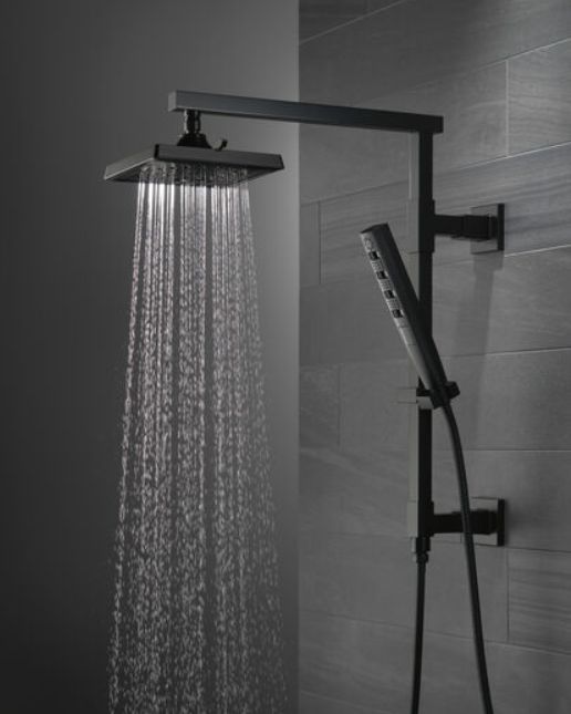 Delta Universal Showering Matte Black 18" Angular Shower Column-2