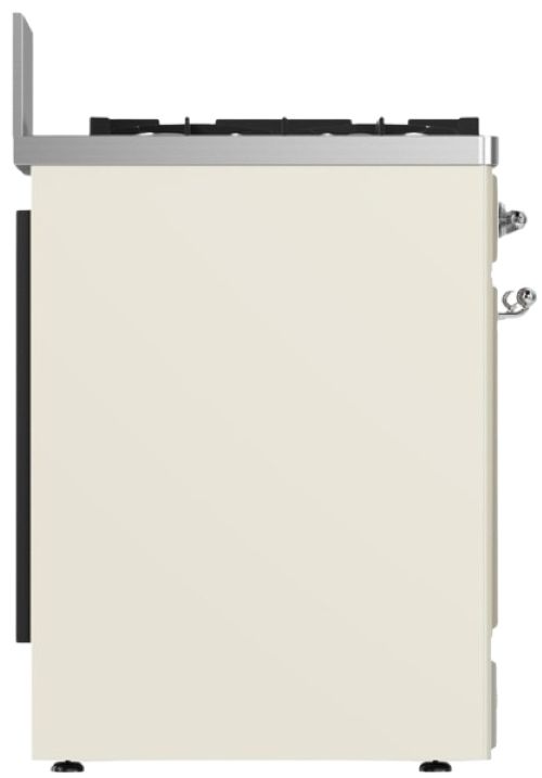 Ilve® Majestic III 30" Antique White Pro Style Dual Fuel Natural Gas Range with 5 Black Brass Burners and Chrome Trim-3