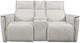 Bassett® Furniture Club Level Chauncey Vanilla Leather Power Reclining Loveseat with Console-1