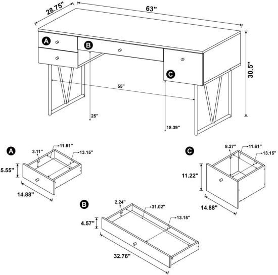 Coaster® Analiese Mango Home Office Writing Desk-2